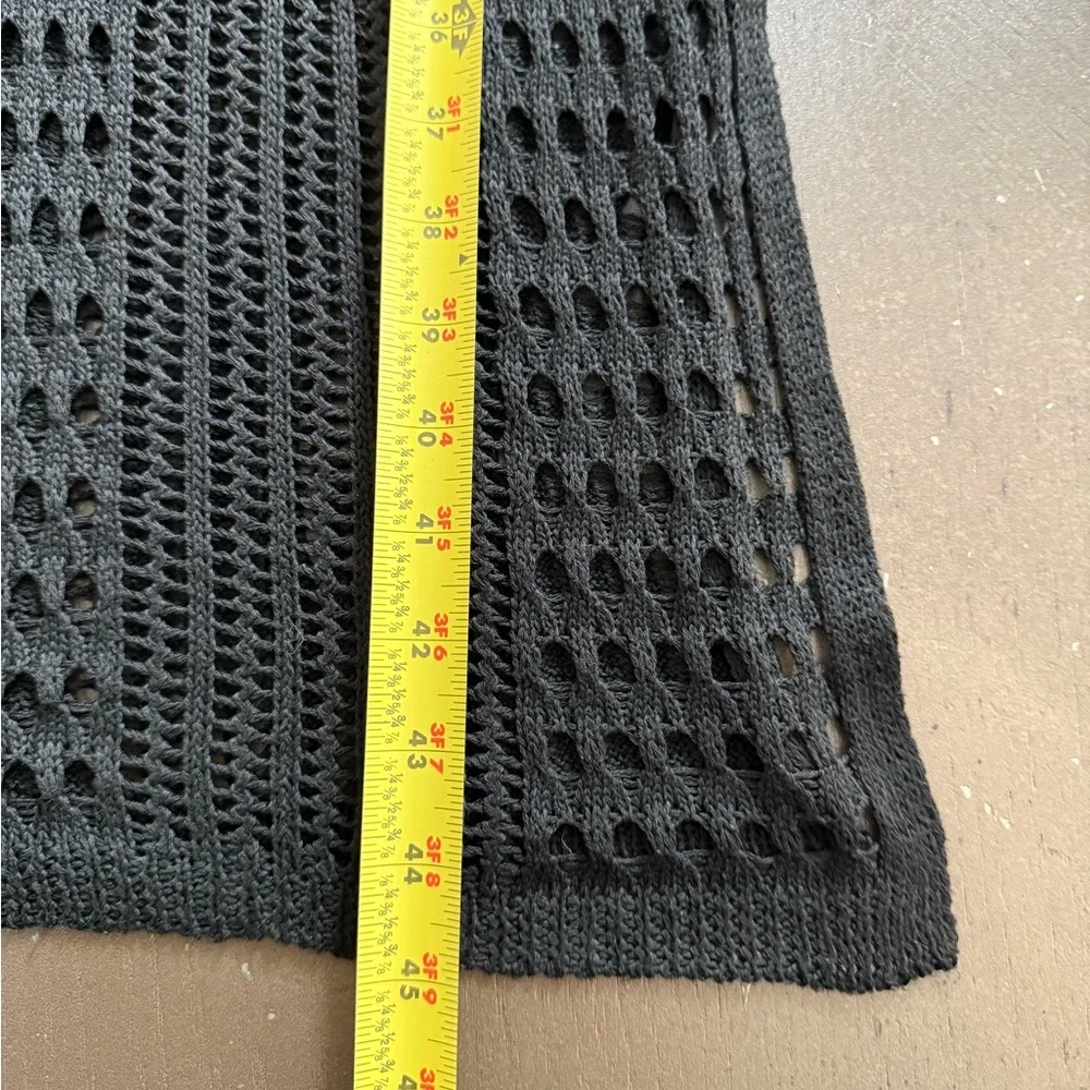 Waves to Coast Black Sleeveless Crochet Midi Maxi Dress Women’s Med Swim Coverup - Picture 10 of 12